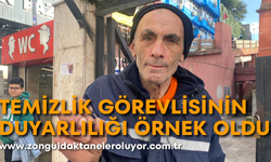Temizlik görevlisinin duyarlılığı örnek oldu