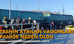Trenin ayrılan vagonları paniğe neden oldu
