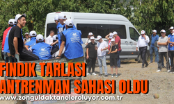 Fındık tarlası antrenman sahası oldu
