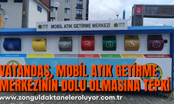 Vatandaş, mobil atık getirme merkezinin dolu olmasına tepki