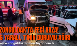 ZONGULDAK’TA FECİ KAZA: 6 YARALI, 1’İNİN DURUMU AĞIR