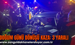 Doğum günü dönüşü kaza: 3 yaralı