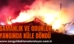 SAMANLIK VE ODUNLUK YANGINDA KÜLE DÖNDÜ