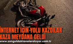İnternet için yolu kazdılar, kaza meydana geldi