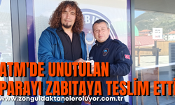 Müzisyen ATM'de unutulan 13 bin 100 lirayı zabıtaya teslim etti