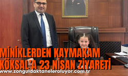 Miniklerden Kaymakam Köksal'a 23 Nisan Ziyareti