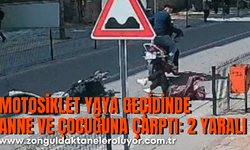 Çaycuma'da motosiklet yaya geçidinde anne ve çocuğuna çarptı: 2 yaralı