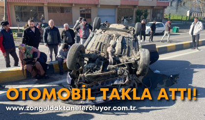 Otomobil takla attı