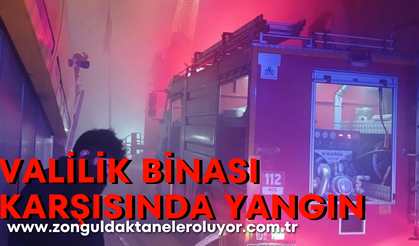 Valilik binası karşısında yangın