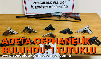 Zonguldak’ta kaçak silah operasyonunda adeta cephanelik bulundu: 1 tutuklu