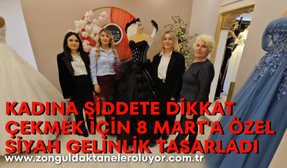 Kadına şiddete dikkat çekmek için 8 Mart’a özel siyah gelinlik tasarladı