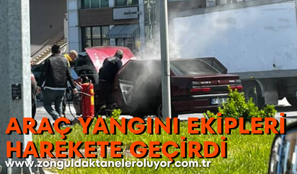 Araç yangını ekipleri harekete geçirdi