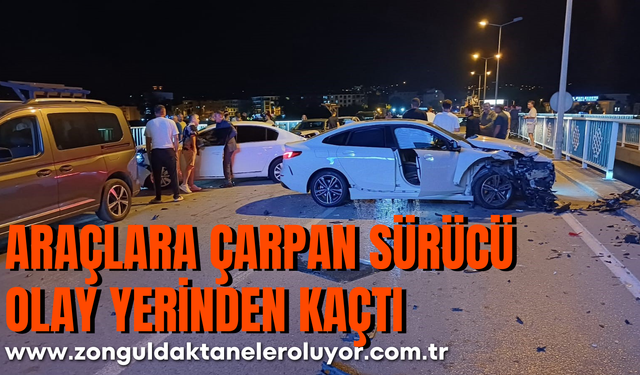 Çaycuma’da araçlara çarpan sürücü olay yerinden kaçtı