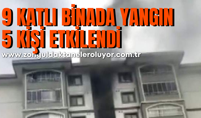 Karabük’te 9 katlı binada çıkan yangın paniğe neden oldu: 5 kişi hastaneye kaldırıldı