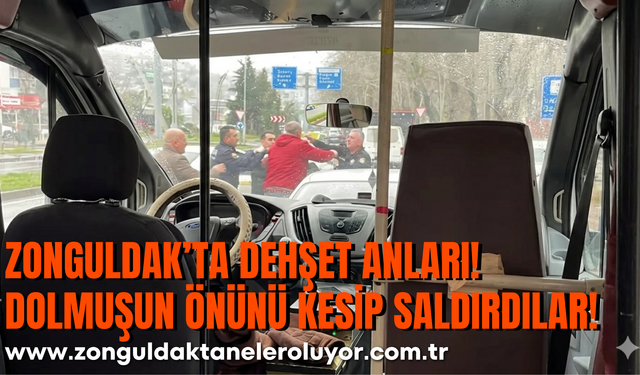 Dolmuşun Önünü Kesip Saldırdılar!