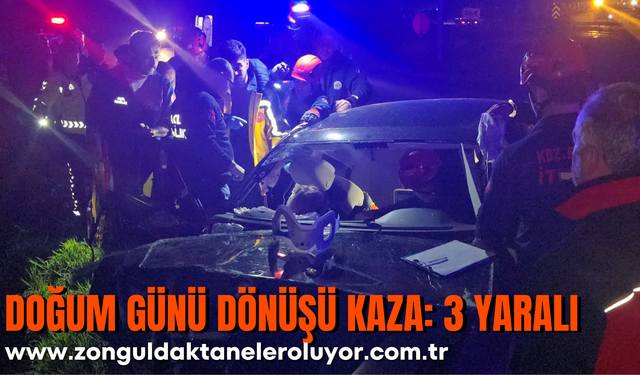 Doğum günü dönüşü kaza: 3 yaralı