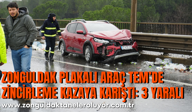 Zonguldak Plakalı Araç TEM’de Zincirleme Kazaya Karıştı: 3 Yaralı
