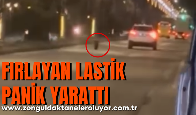 Fırlayan lastik panik yarattı