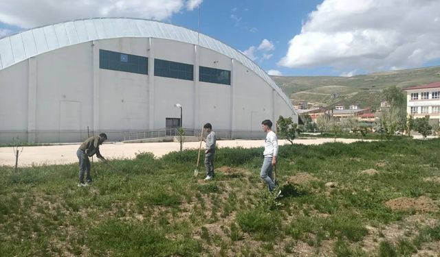 Bayburt'ta öğrenciler 'Yeşil Vatan' için fidan dikti