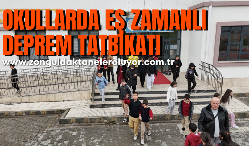 Karabük’teki okullarda eş zamanlı deprem tatbikatı