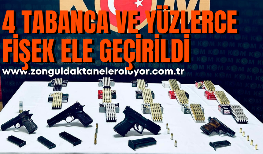 Karabük’te silah operasyonu: 4 tabanca ve yüzlerce fişek ele geçirildi