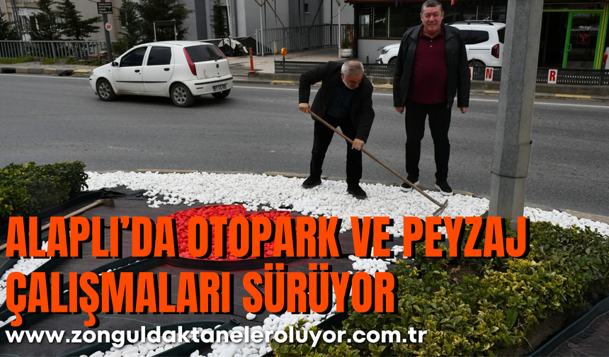 ALAPLI’DA OTOPARK VE PEYZAJ ÇALIŞMALARI SÜRÜYOR