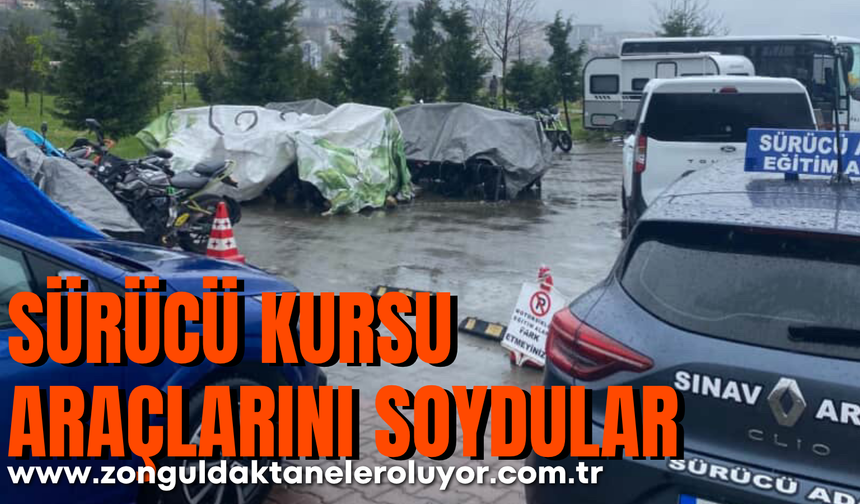 Sürücü kursu araçlarını soydular
