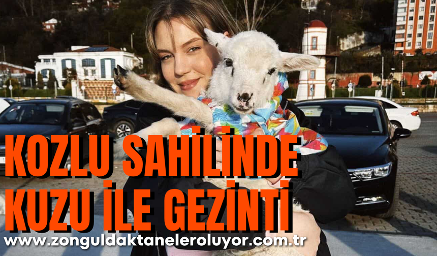 Kozlu sahilinde kuzu ile gezinti